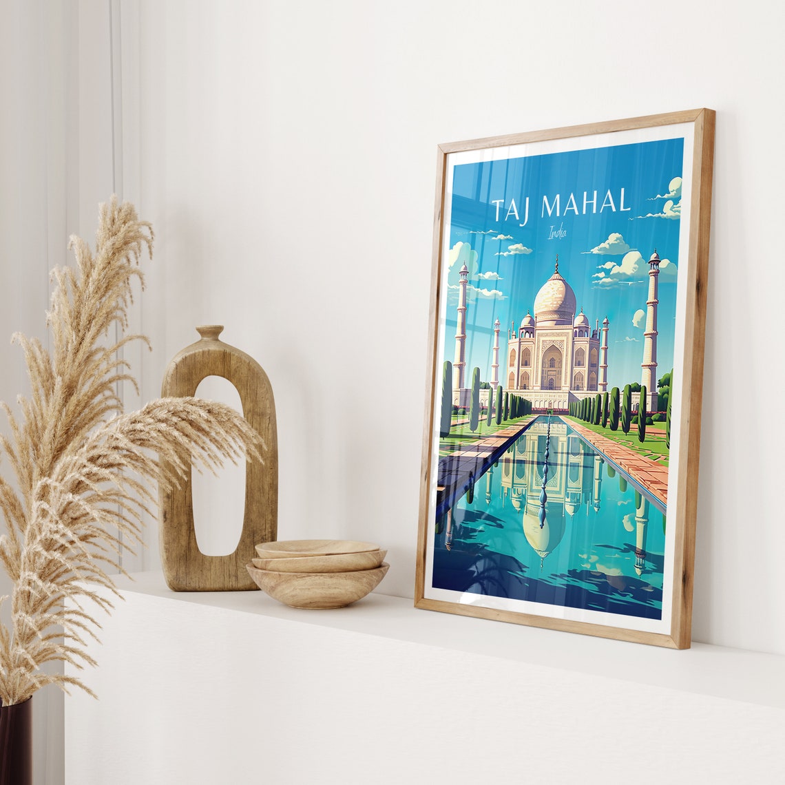 Taj Mahal Travel Poster India Poster Taj Mahal Vintage Poster Travel Poster Taj Mahal Retro Poster Taj Mahal Travel Gift Wall Art Print - Image 2