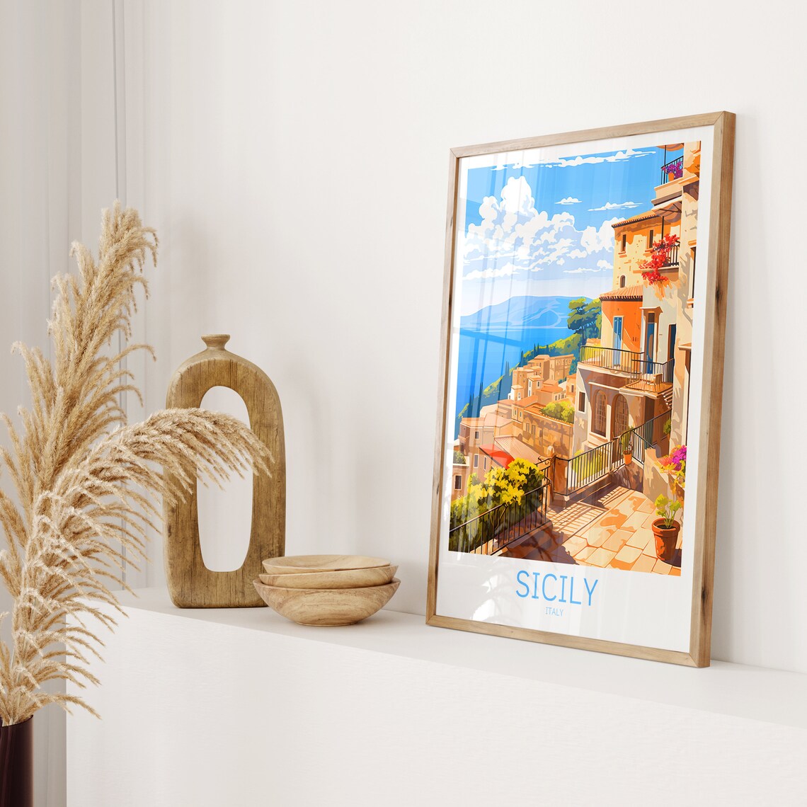 Sicily Travel Poster, Italian Travel Art Print - Image 2
