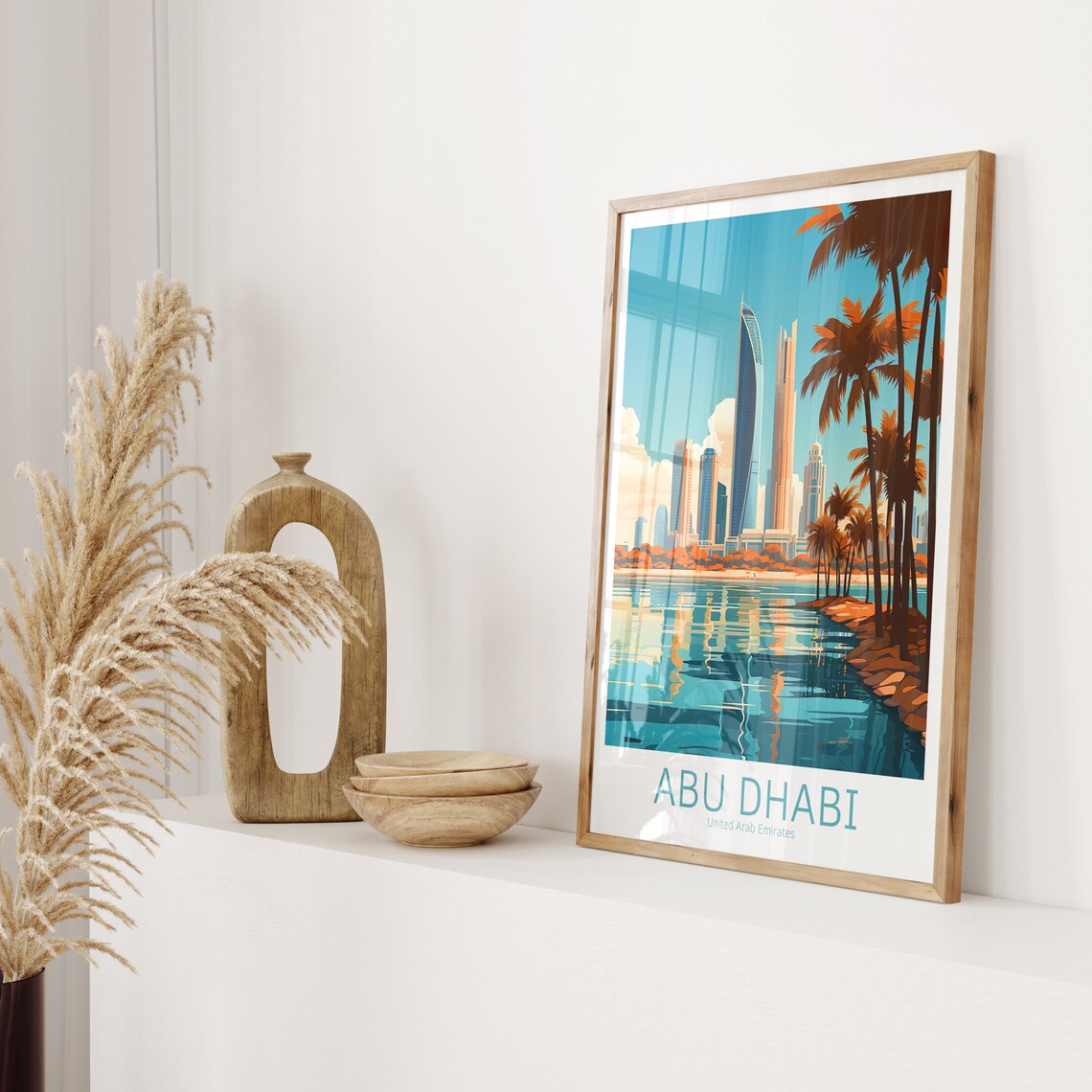 Abu Dhabi Vintage Travel Poster, UAE Travel Poster - Image 2