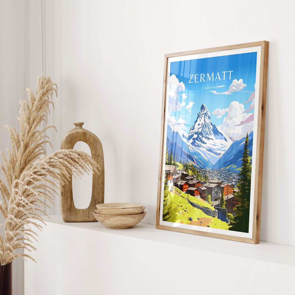 Zermatt Vintage Travel Poster, Switzerland Matterhorn - Image 2