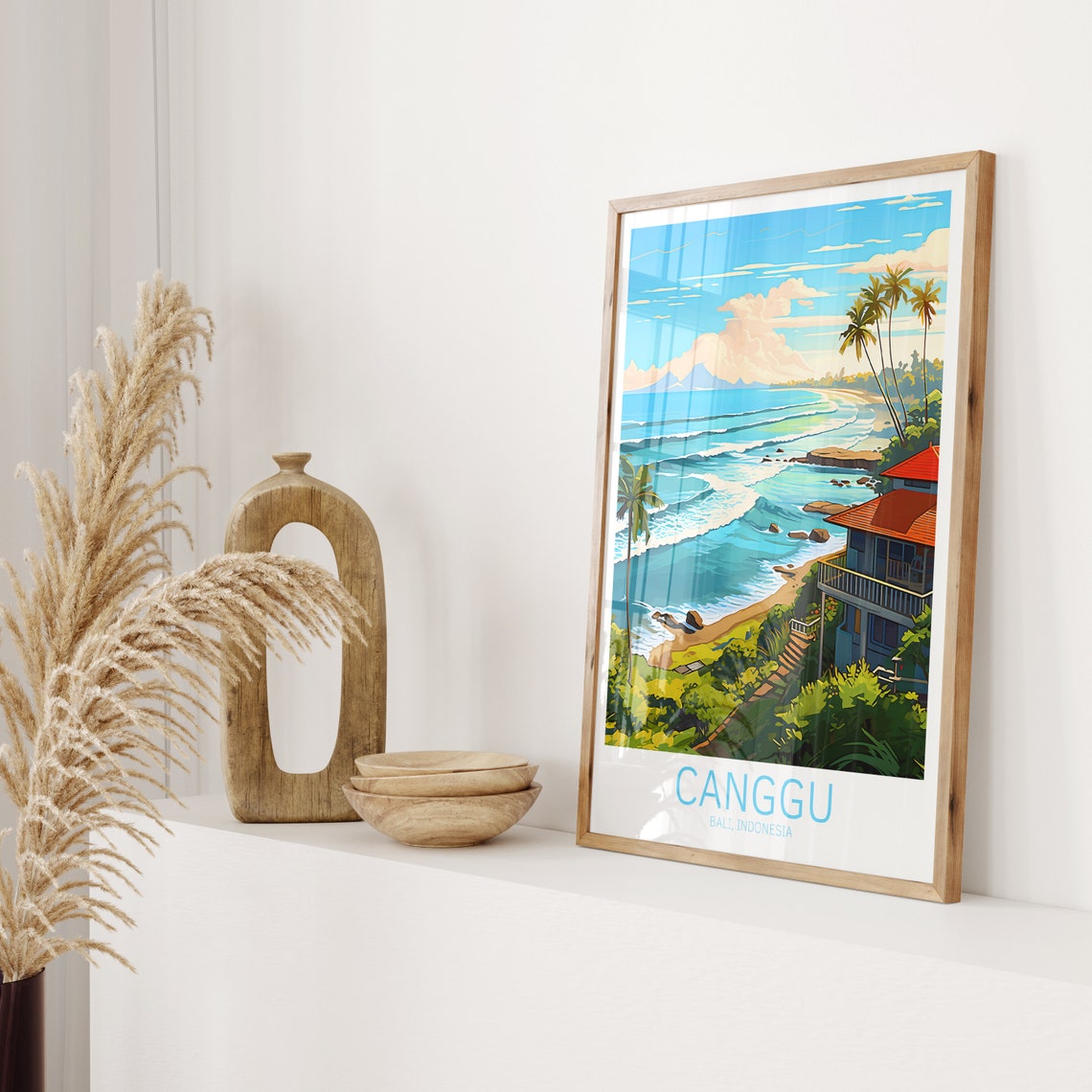 Bali Travel Poster Canggu Poster Bali Vintage Poster Travel Poster Bali Retro Poster Bali Travel Gift Wall Art Print Bali Poster - Image 2
