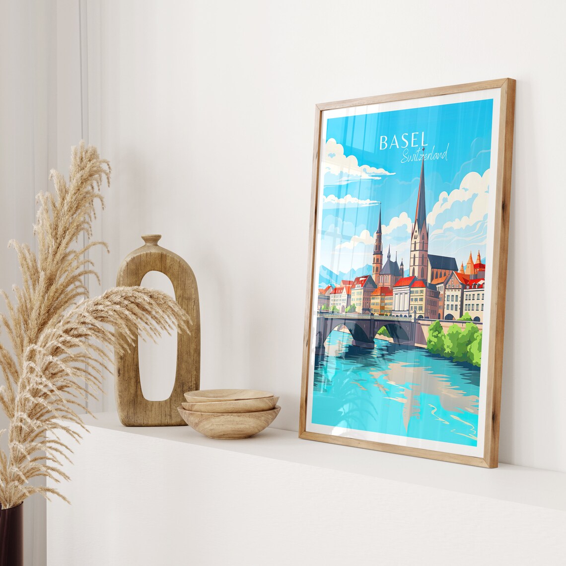 Basel Travel Poster, Switzerland Art Print - Image 2
