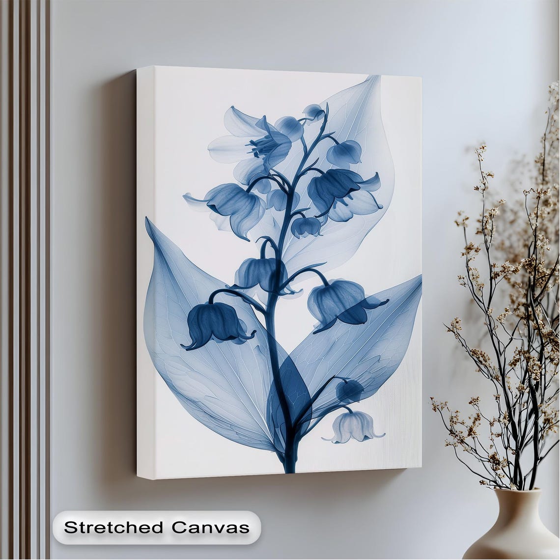 Blue Xray Lily of the Valley Translucent Botanical Photography Poster