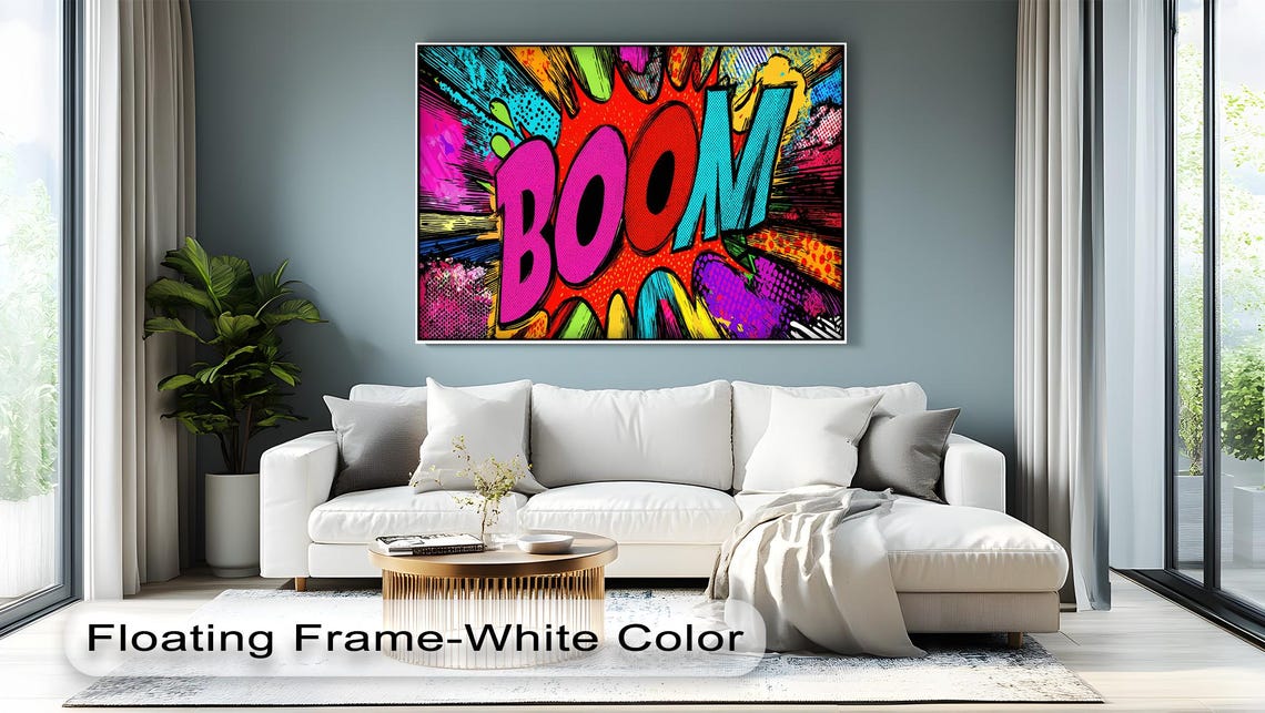 Boom Comic Pop Art Explosion Colorful Retro Wall Decor Poster