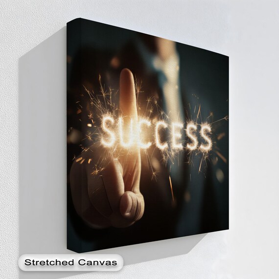 Motivational Office Canvas Art Sparkling Success Floating Frame