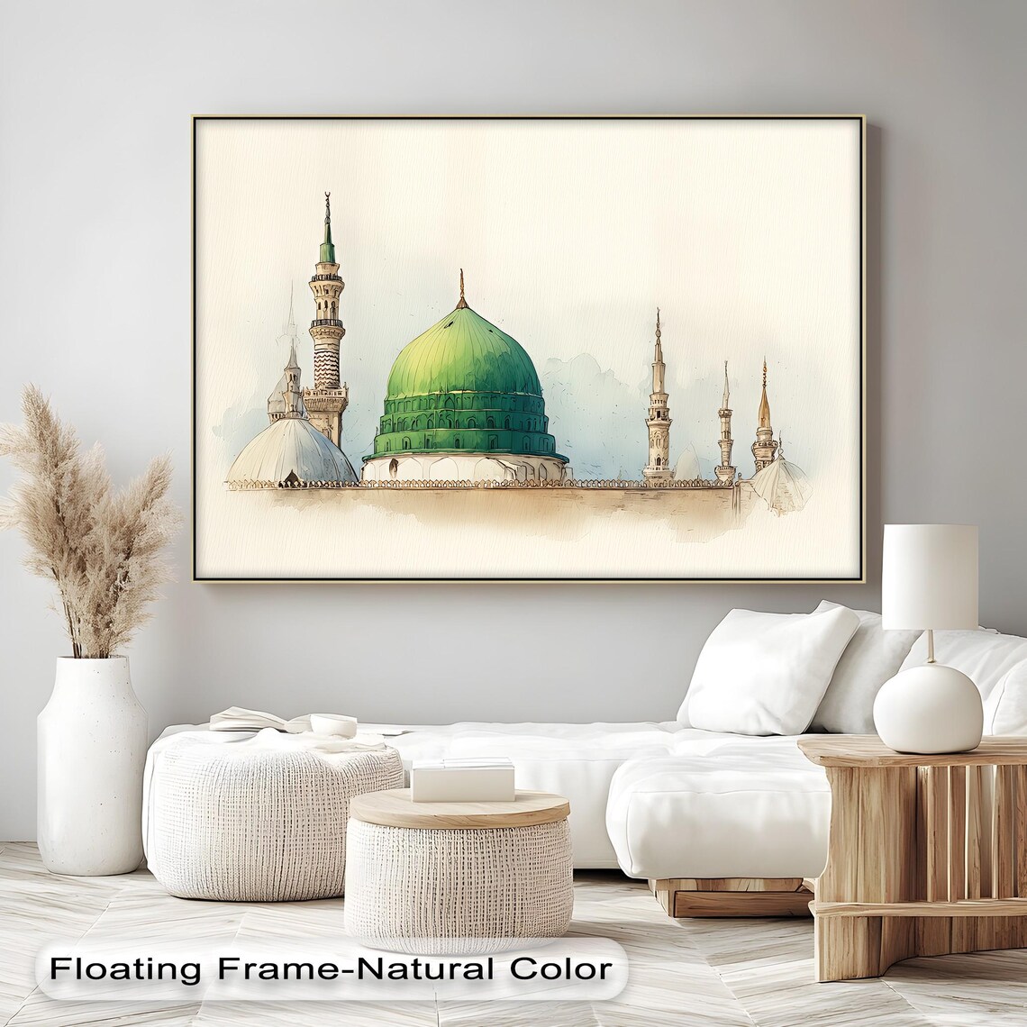 Green Dome Medina Islamic Watercolor Art Print