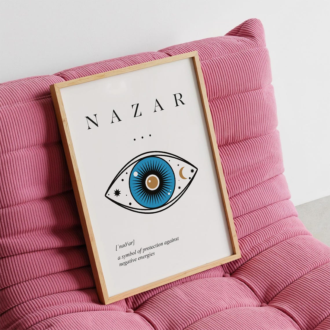 Nazar Blue Evil Eye Protection Celestial Spiritual Symbol Poster