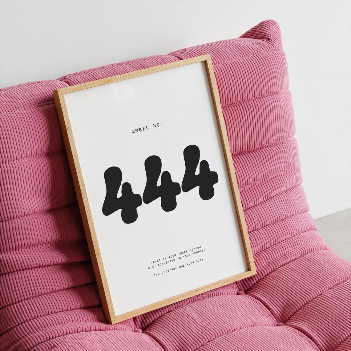 444 Angel Number Minimalist Spiritual Quote Typography Poster Decor