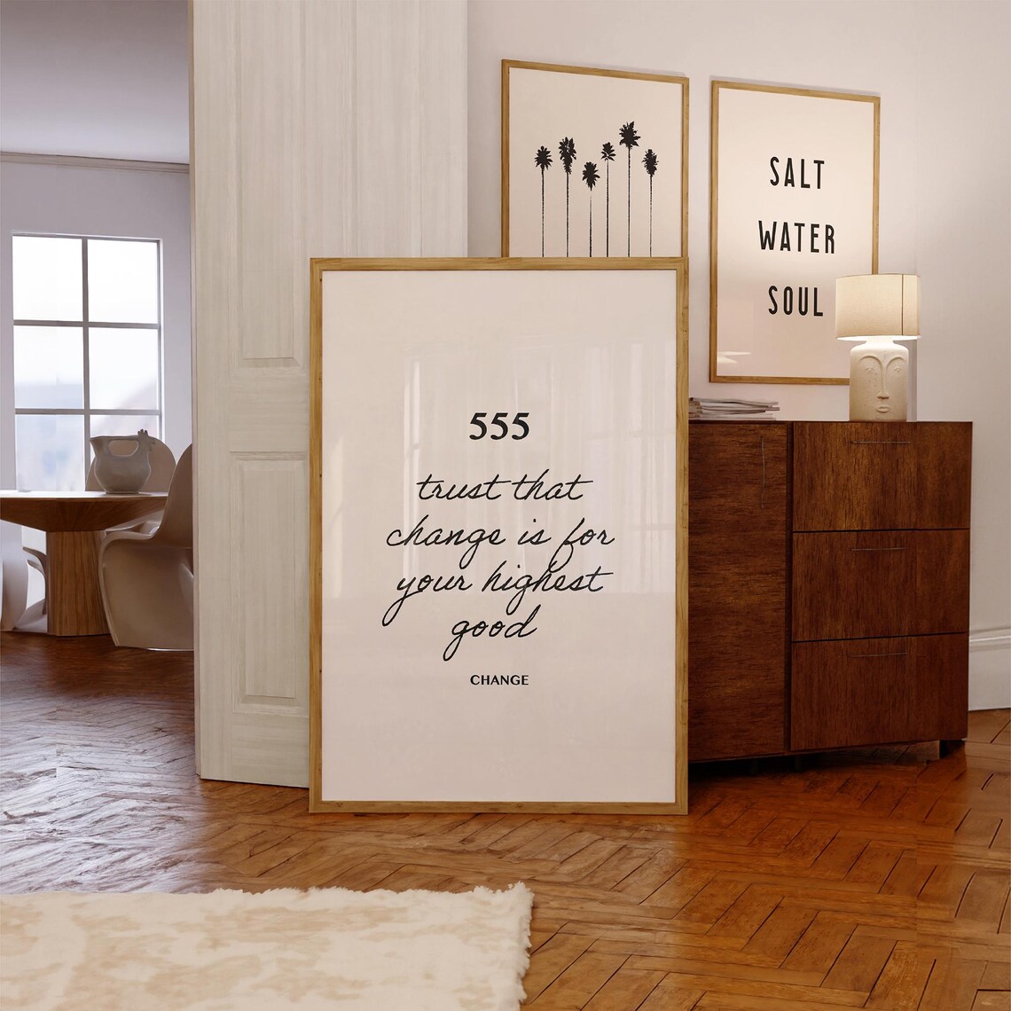 555 Angel Number Minimalist Numerology Art Print