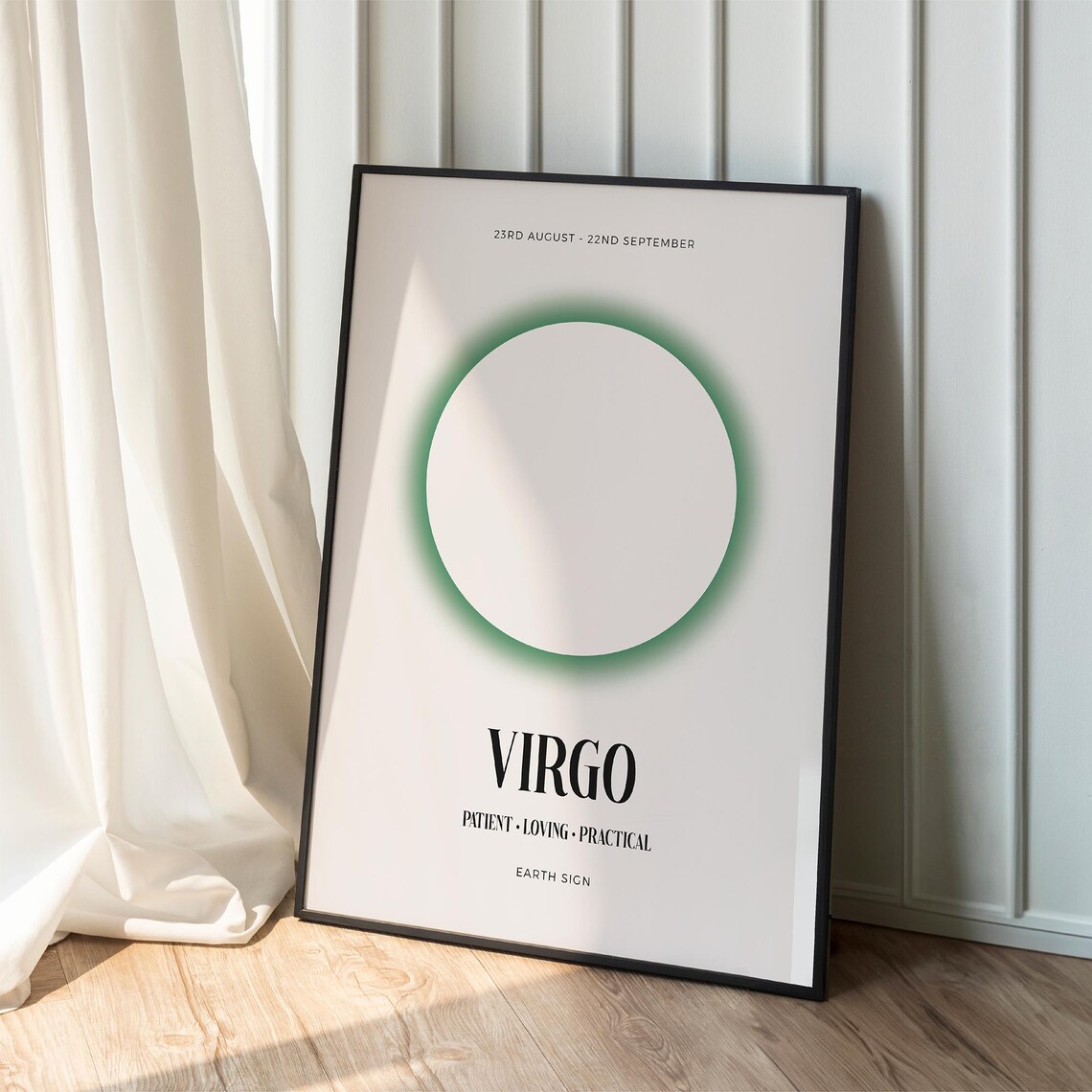 Virgo Zodiac Green Aura Earth Sign Astrology Star Sign Wall Poster
