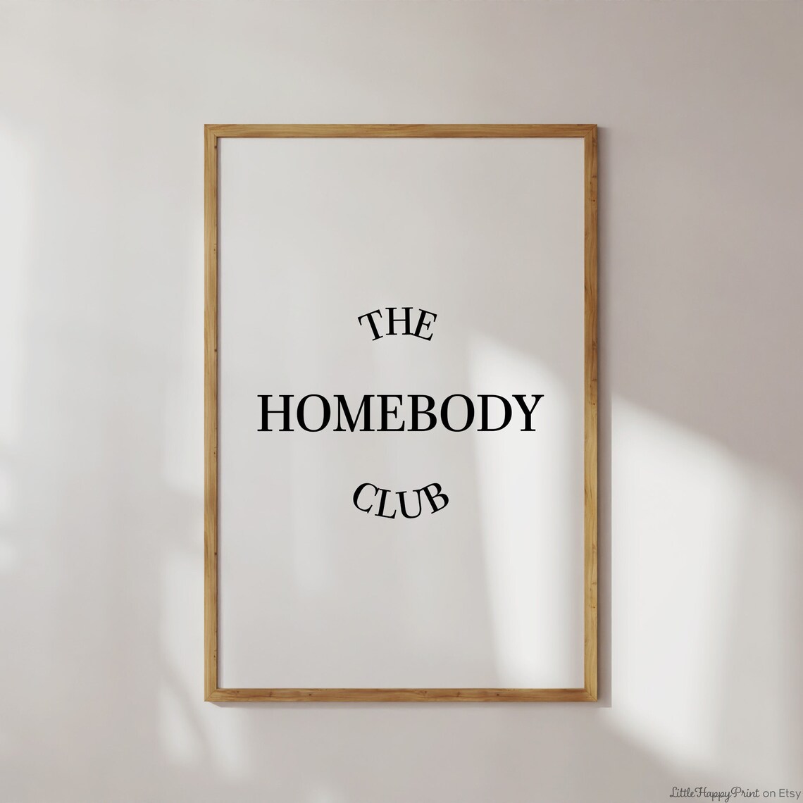 The Homebody Club Black Serif Minimalist Typography Wall Art