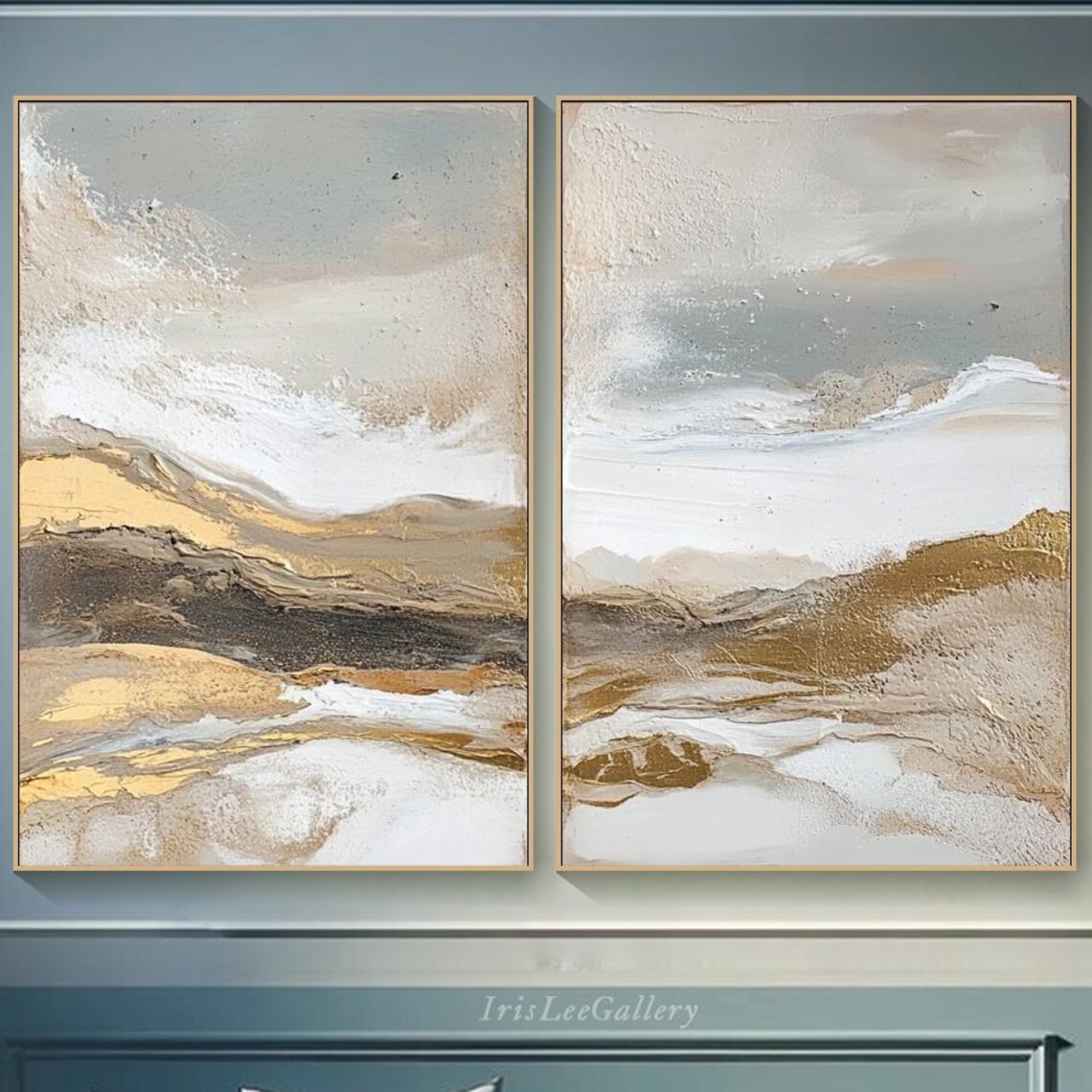 Minimalist Abstract Mountain Scene Art Print, Wabi Sabi