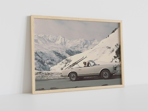 Vintage Retro Luxury Fashion Ski Poster Print