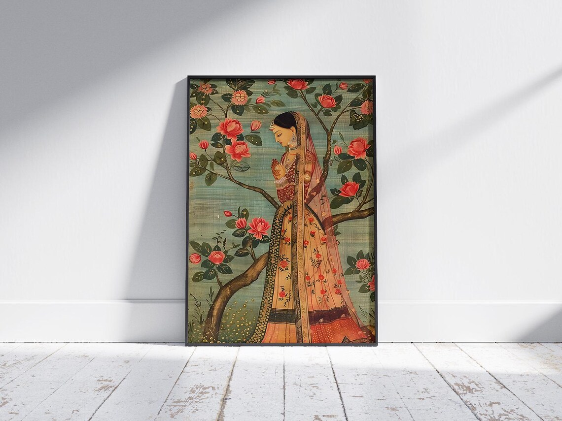 Lady In The Garden Mughal-Inspired Art Print - Image 2