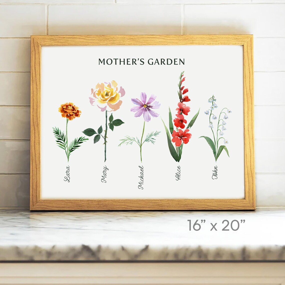 Moms Grandmas Garden Art Print, Personalized Gift - Image 5