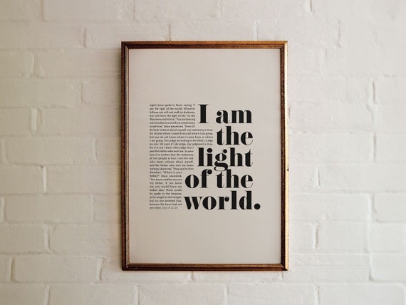 John 8:12 Scripture Verse Christian Wall Art Print