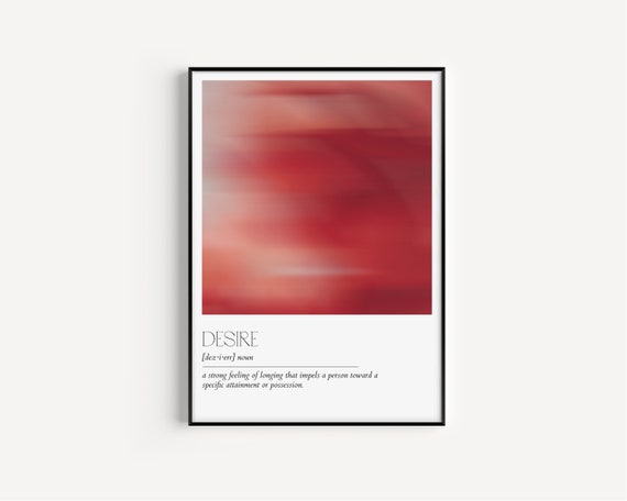 Desire Definition Minimalist Typography Art Print