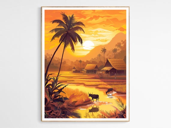 Vietnam Citrus Field Art Print Stunning Travel Home Decor Or Office Unique Gift For Lovers