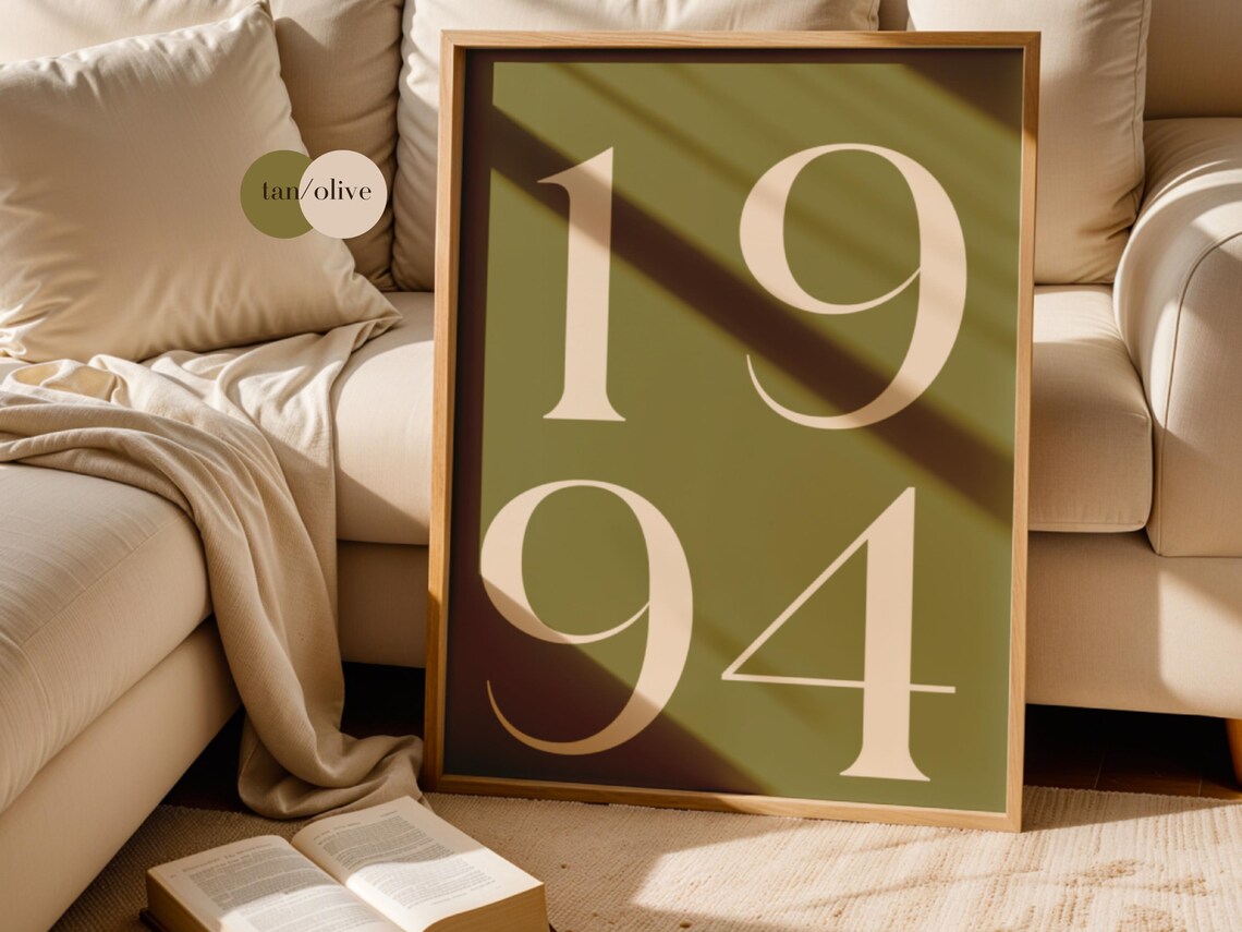 Retro 1994 Birth Year Number Personalized Blue Birthday Poster - Image 3