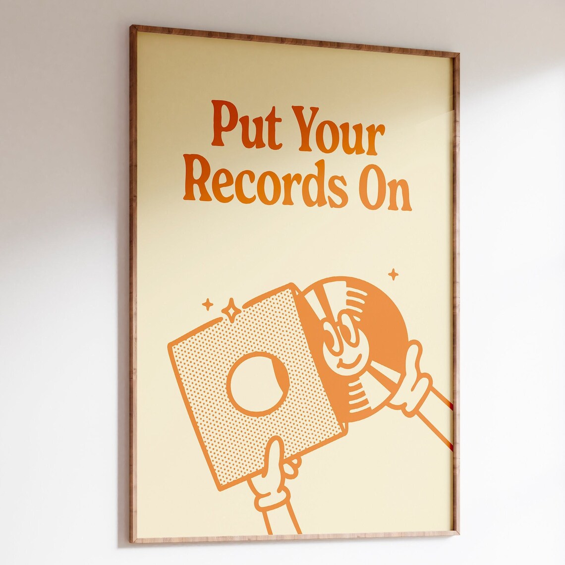 Put Your Records On Retro Music Poster, Vintage Art Print