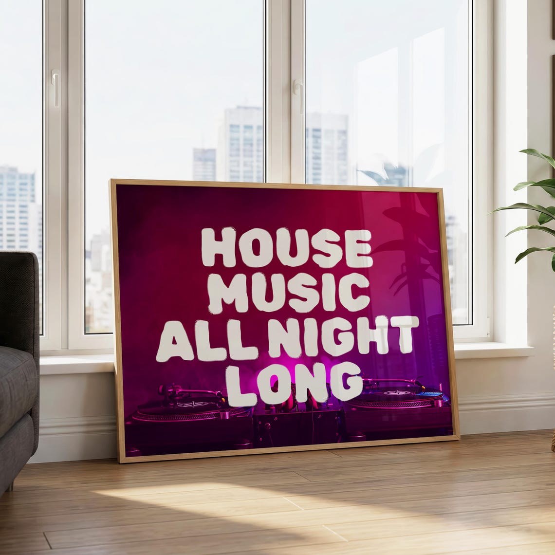 House Music Print Dance Wall Art Electronic Poster Dj Turntable Studio Lover Gift
