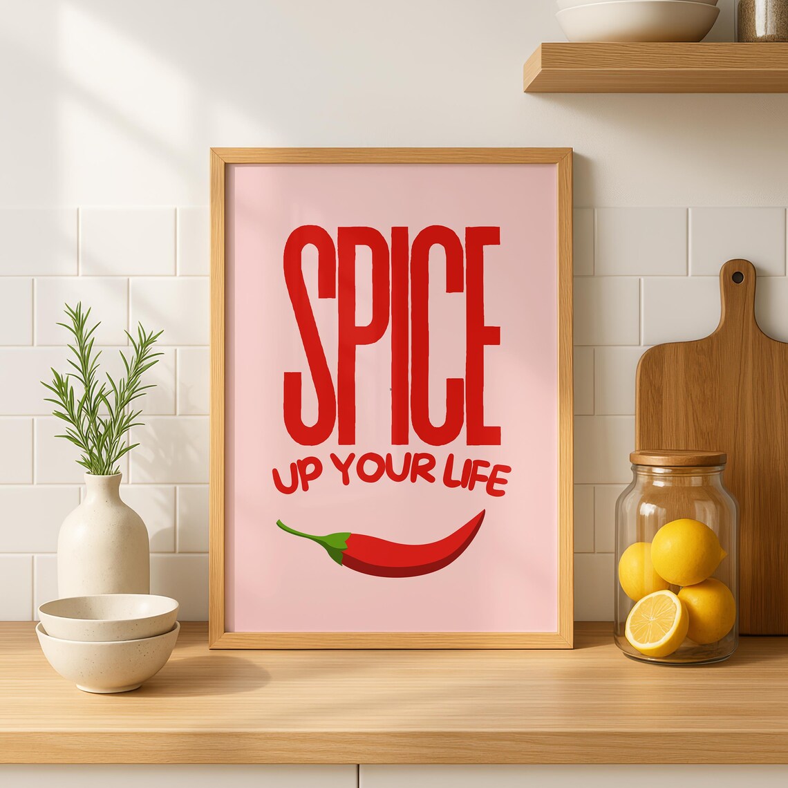 Spice Up Your Life Kitchen Poster, Minimalist Decor