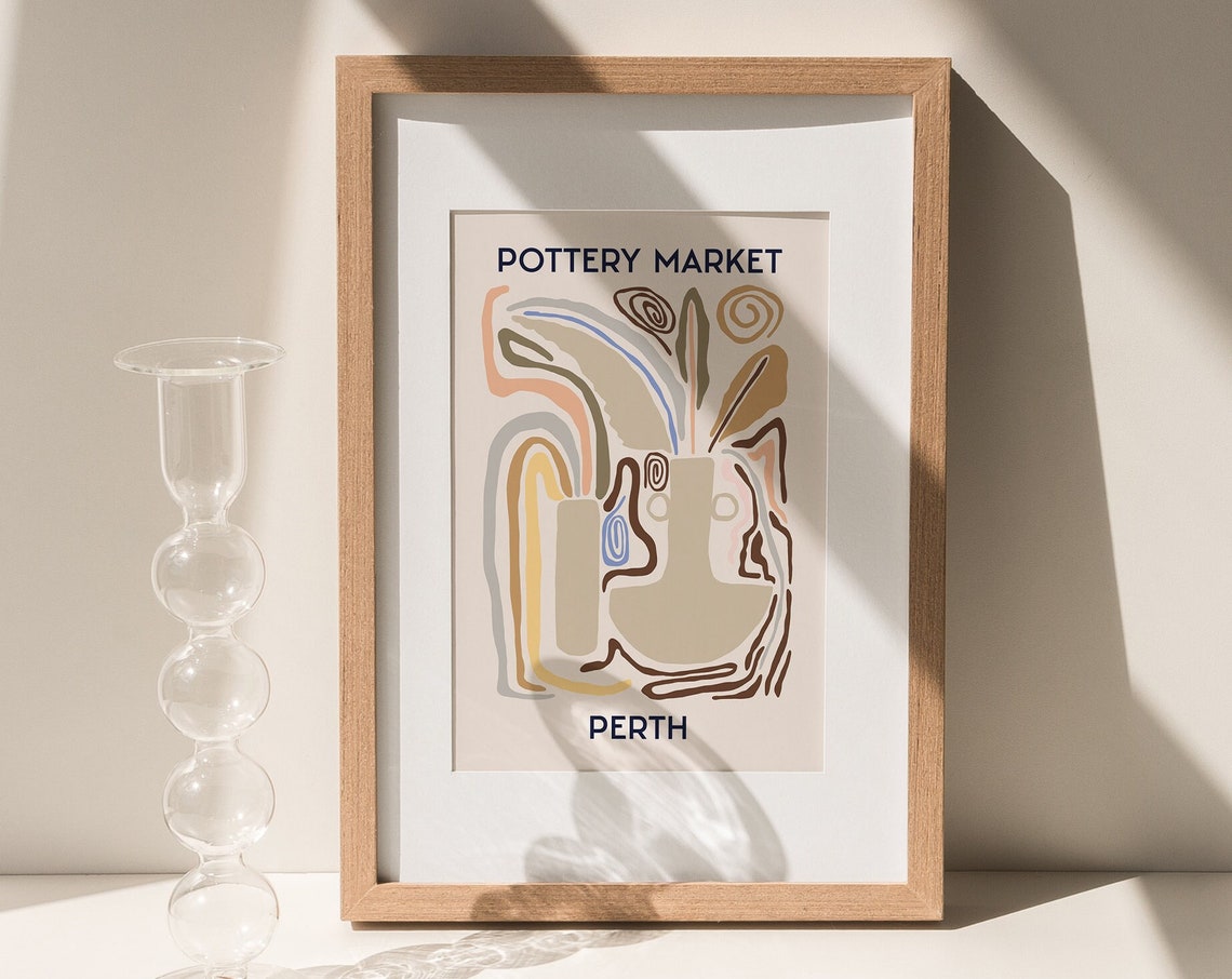 Pottery Market Perth Abstract Boho Ceramic Vase Decorative Poster