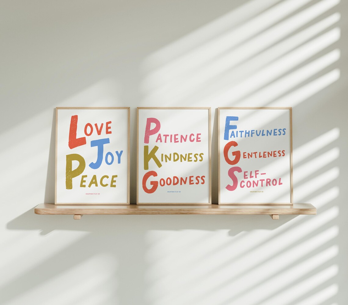 Fruits Of The Spirit Christian Bible Verse Art Print - Image 2