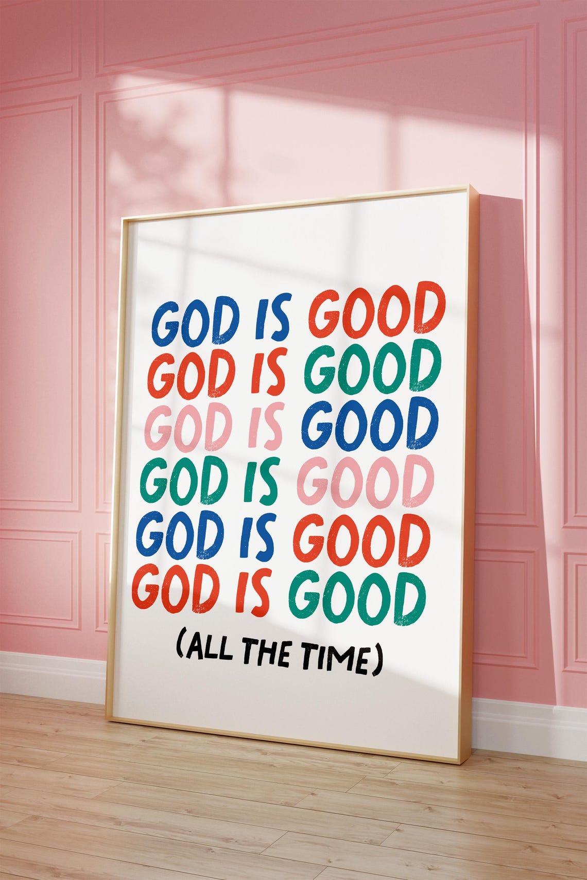 God Is Good All The Time Print Christian Wall Art Bible Verse Wall Art Retro Christian Poster Trendy God Bible Poster Girls Bible Print - Image 2