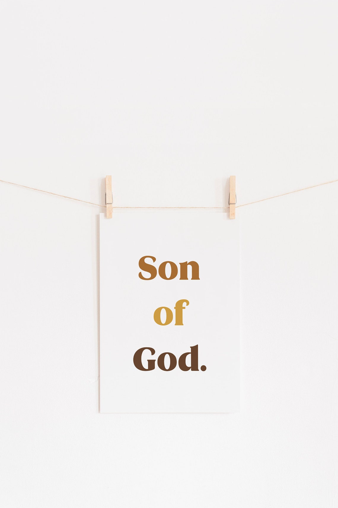 Son Of God Bold Brown Retro Typography Nursery Faith Kids Poster - Image 2
