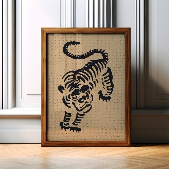 Tiger Minimalist Wall Art Print Tiger Nursery Wall Art Nursery Tiger Poster Print Tiger Wall Art Decor Minimalist Art