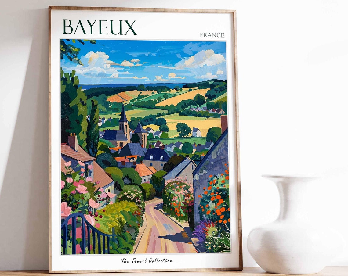 Bayeux Poster France Travel Print French Decor Europe Travel Poster Annecy Wall Art European Decor Bayeux Gift Bayeux Travel Poster