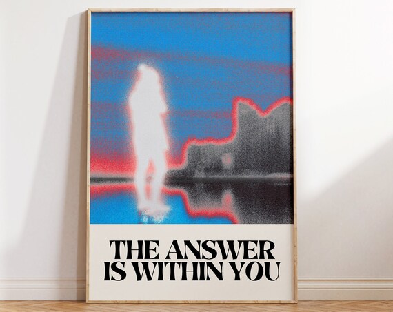 The Answer Is Within You Aura Gradient Spiritual Figure Poster
