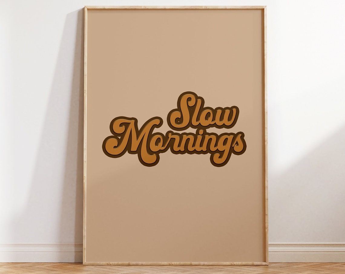 Retro 1970s Slow Mornings Art Print, Boho