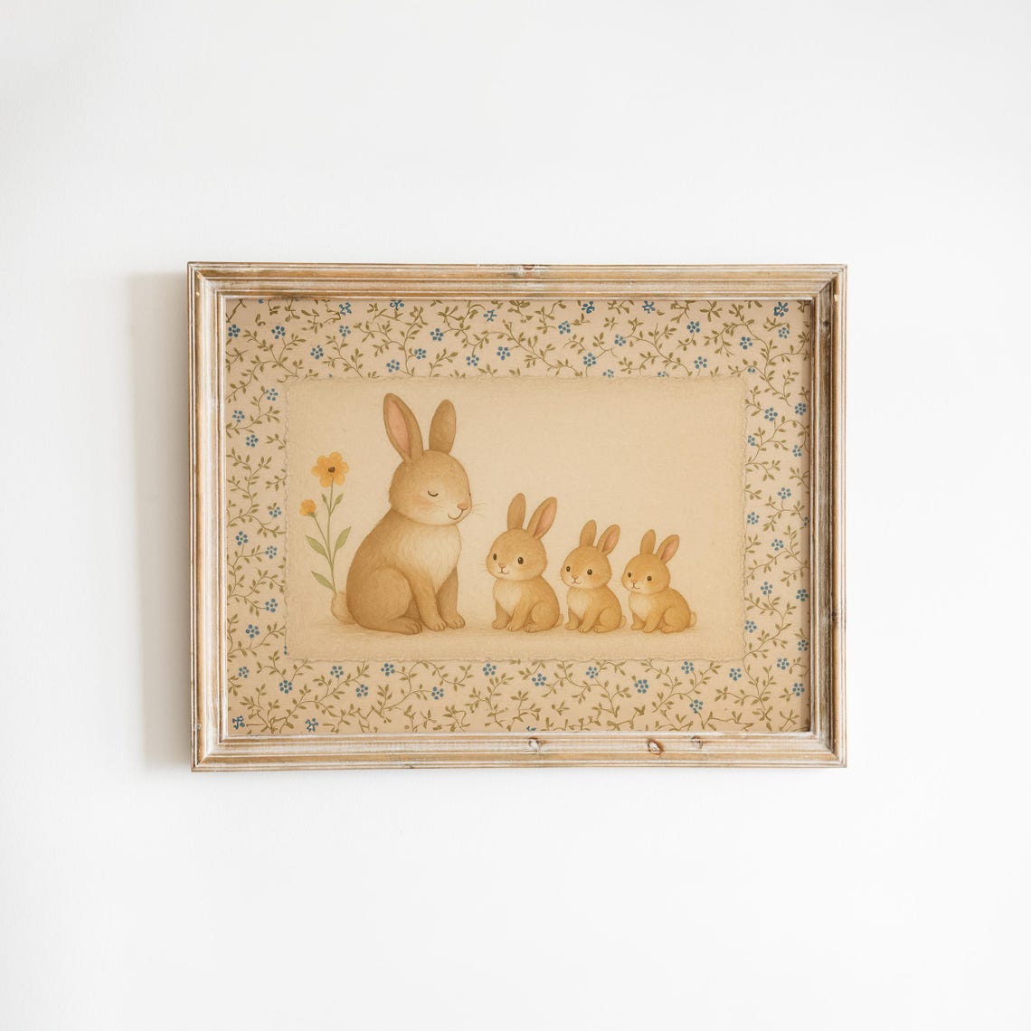 Rabbit Family Vintage Nursery Bunny Wall Art