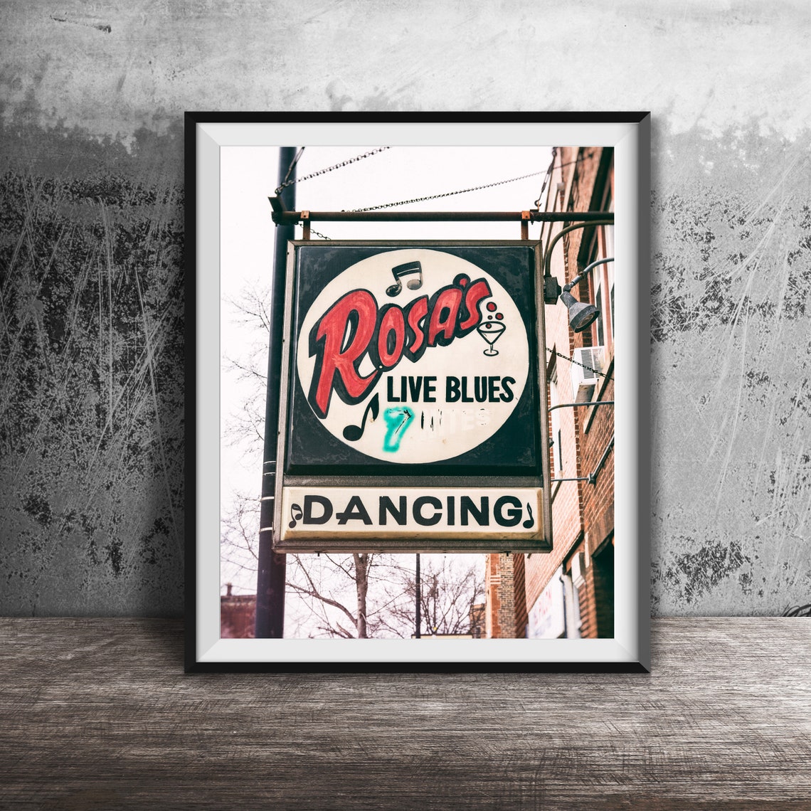 Rosas Live Blues Dancing Chicago Blues Club Blade Sign Poster