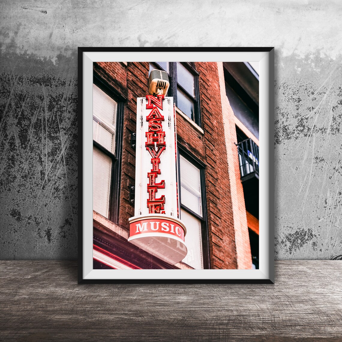 Nashville Music City Neon Sign Photography Art Print