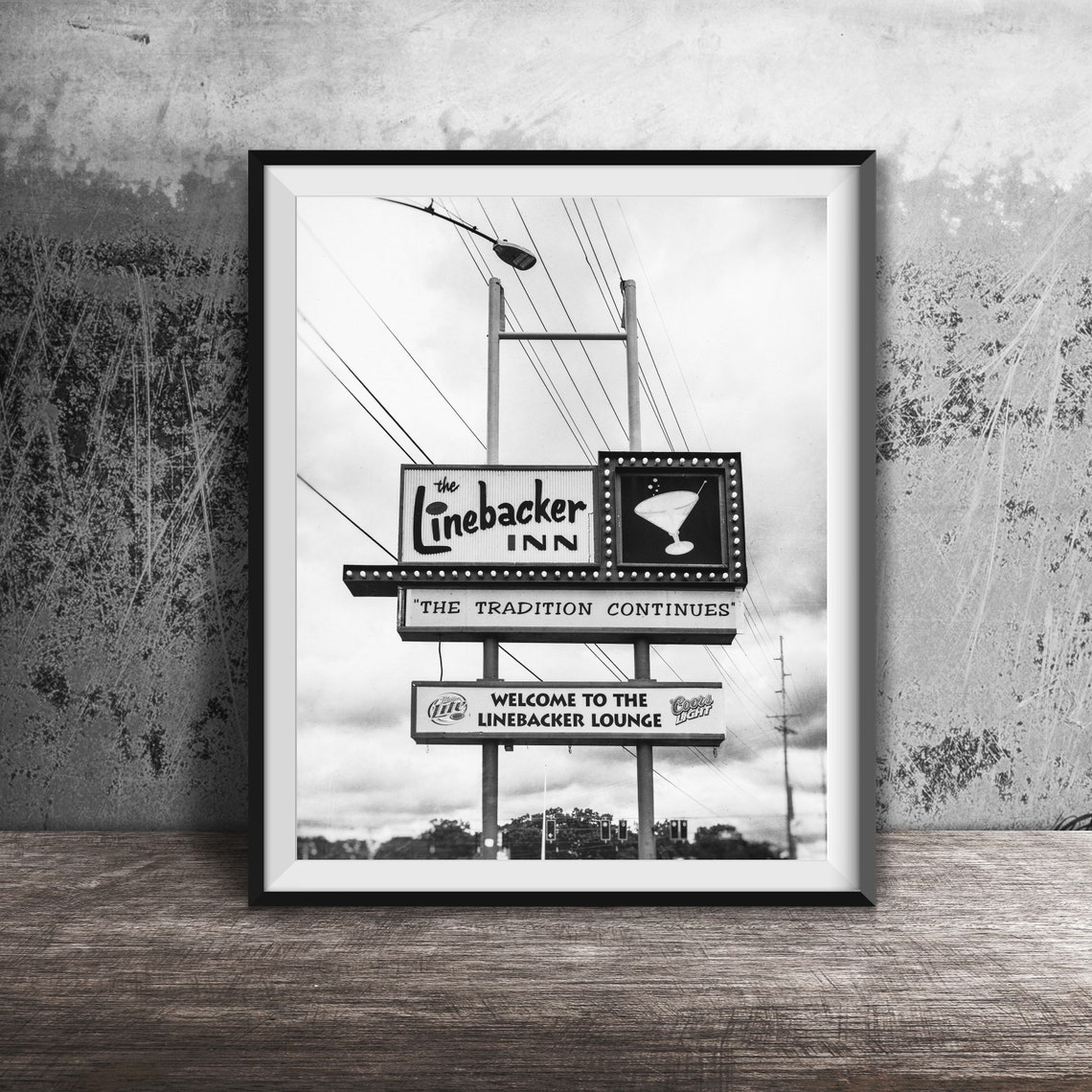 The Linebacker Inn South Bend Indiana Neon Sign Photo Poster - Image 2