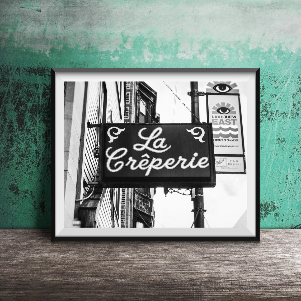 La Creperie Chicago Lakeview French Restaurant Sign Photo Poster - Image 2