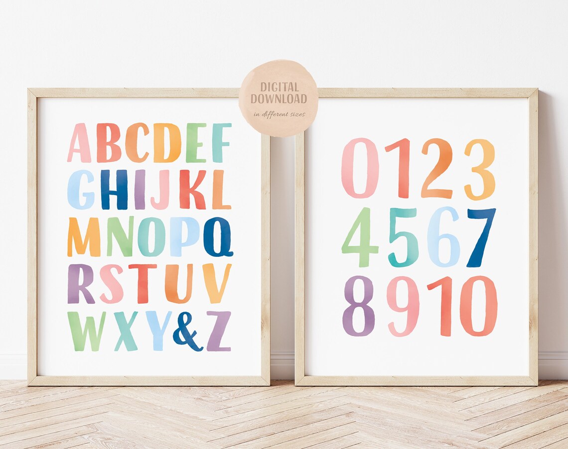 Homeschool ABC Poster, Rainbow Numbers Art Print - Image 2
