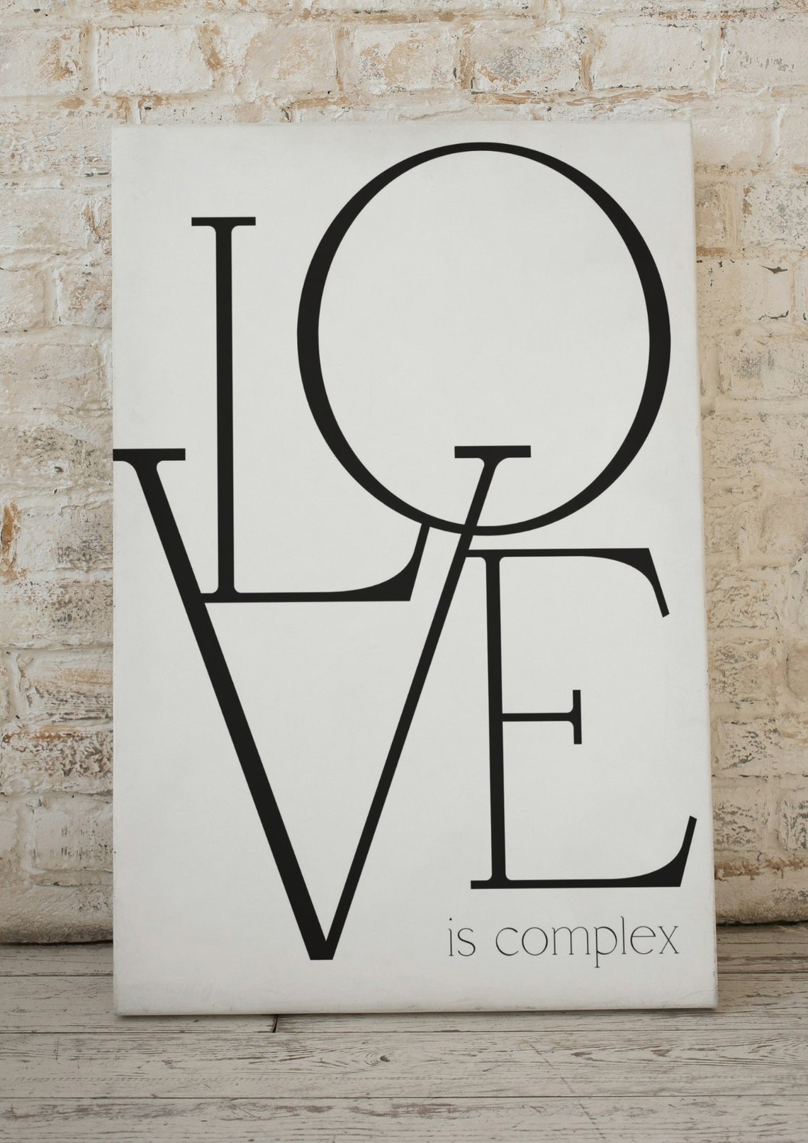 Love Is Complex Minimalist Black And White Typography Wall Poster