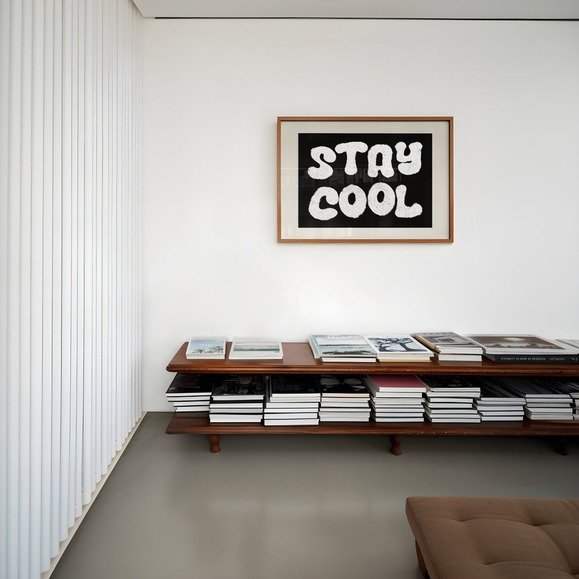 Stay Cool Bubble Letters Black Retro Typography Quote Poster - Image 3