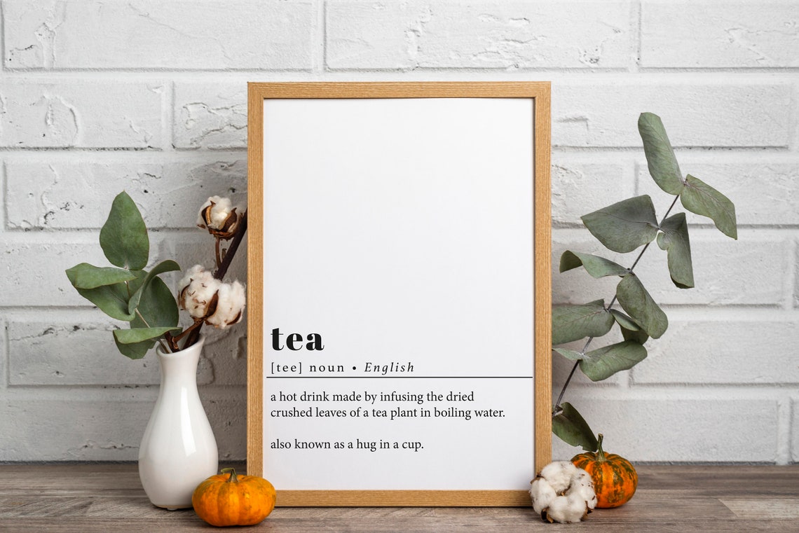 Tea Definition Dictionary Hug In A Cup Funny Kitchen Wall Poster