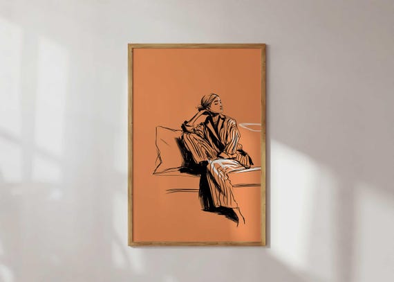 Abstract Woman Portrait Print, Eclectic Modern Art