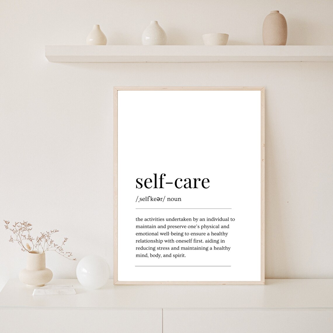 Self Care Definition Typography Minimalist Wellness Gift Poster - Image 6