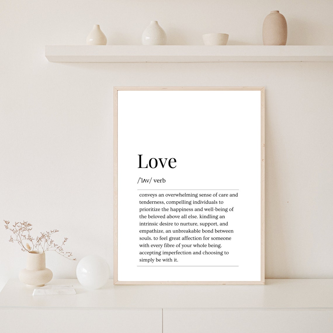 Love Dictionary Definition White Modern Minimalist Poster Gift - Image 4