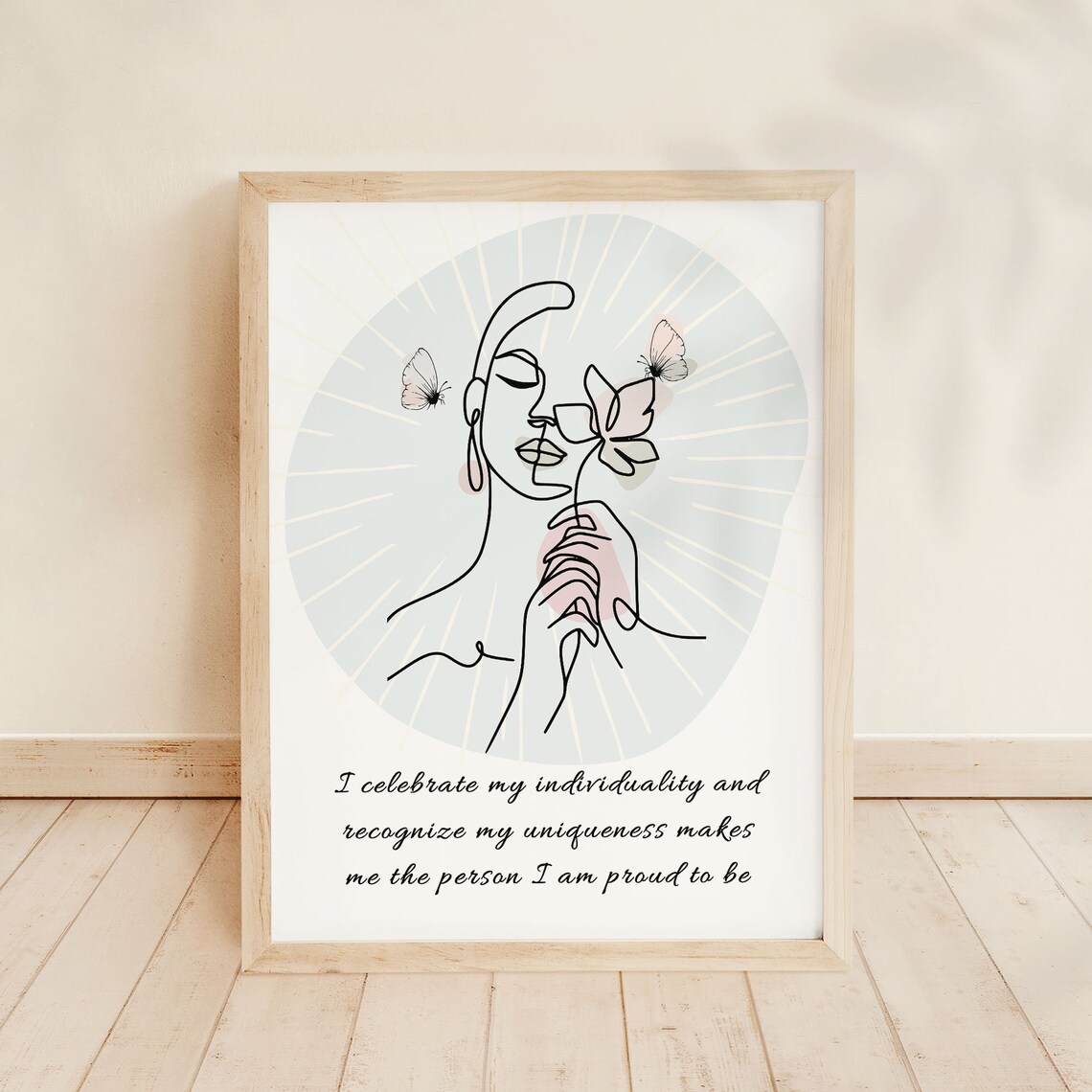 Celebrate Individuality Self Love Boho Line Art Woman Wall Print - Image 8