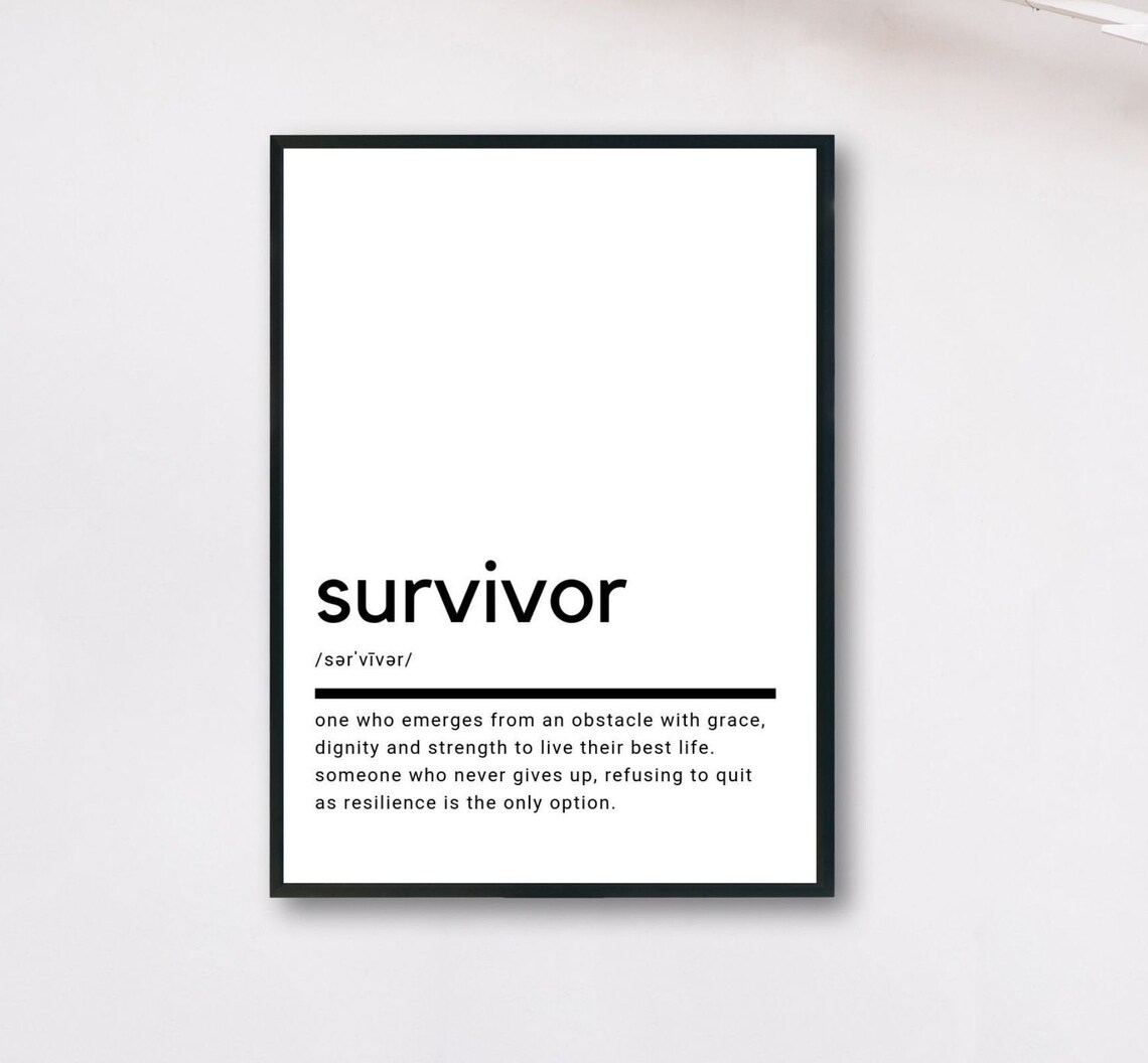 Survivor Definition Poster, Home Gift Decor