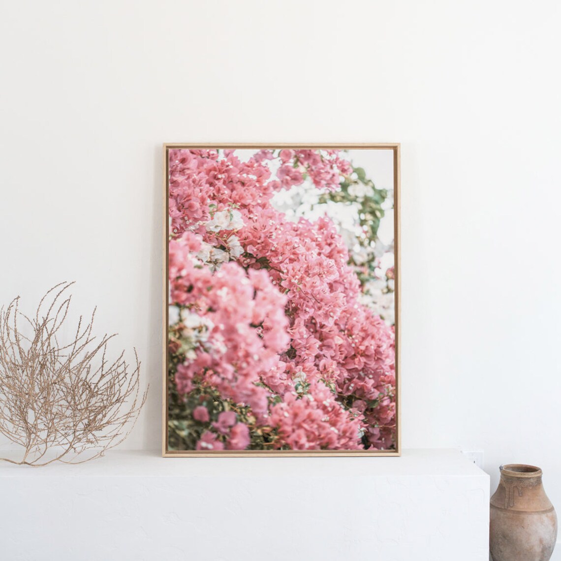 Pink Bougainvillea Blossoms Close Up Floral Photography Poster - Image 2