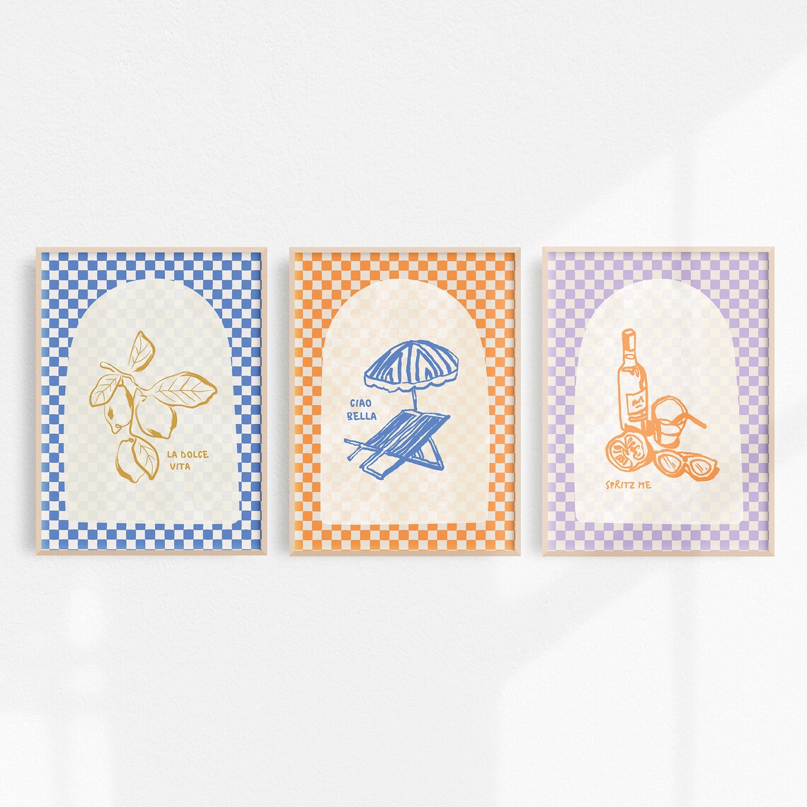 Checkerboard Summer Art Set La Dolce Vita Ciao Bella Spritz Poster - Image 6